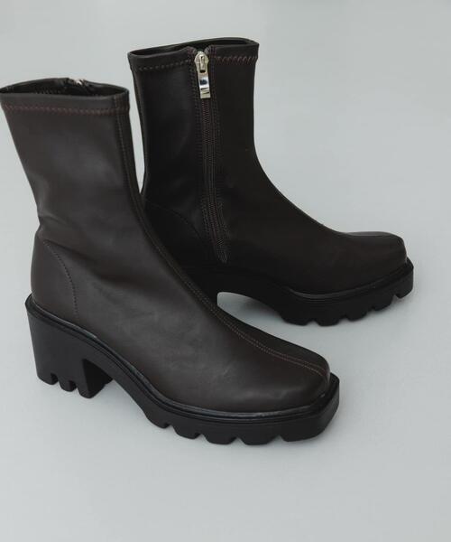 RODE SKO（ロデスコ）の「『WEB限定』　厚底スクエアブーツ（ブーツ・レディース・ブラック/ダークブラウン・37/38/36）」の3枚目の写真