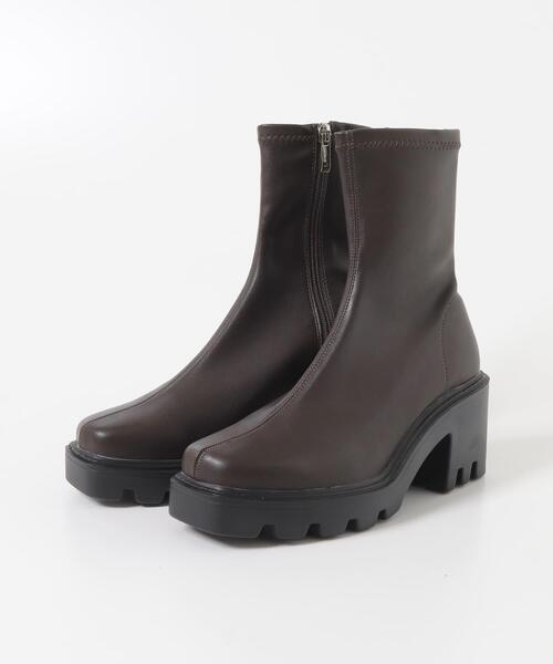 RODE SKO（ロデスコ）の「『WEB限定』　厚底スクエアブーツ（ブーツ・レディース・ブラック/ダークブラウン・37/38/36）」の9枚目の写真