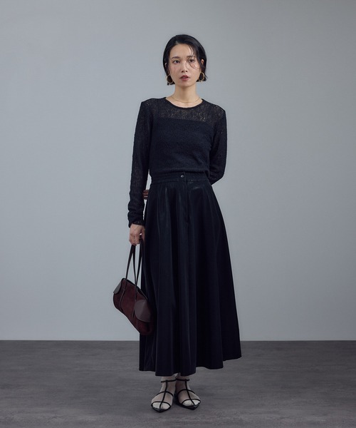 SALON adam et rope'（サロン アダム エ ロペ）の「パールレザーライクフレアスカート（スカート・レディース・ブラック/ブラウン系その他2・FREE）」の22枚目の写真
