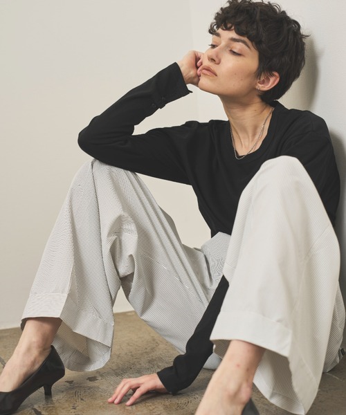 VION(ヴィオン)の「ストライプワイドパンツ / Stripe Wide Pants(その他パンツ・レディース・ホワイト/ネイビー・SMALL/MEDIUM)」の18枚目の写真
