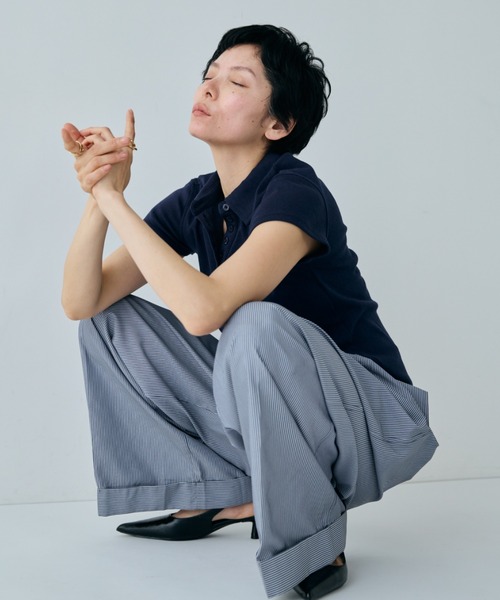 VION(ヴィオン)の「ストライプワイドパンツ / Stripe Wide Pants(その他パンツ・レディース・ホワイト/ネイビー・SMALL/MEDIUM)」の13枚目の写真