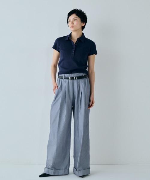 VION(ヴィオン)の「ストライプワイドパンツ / Stripe Wide Pants(その他パンツ・レディース・ホワイト/ネイビー・SMALL/MEDIUM)」の11枚目の写真