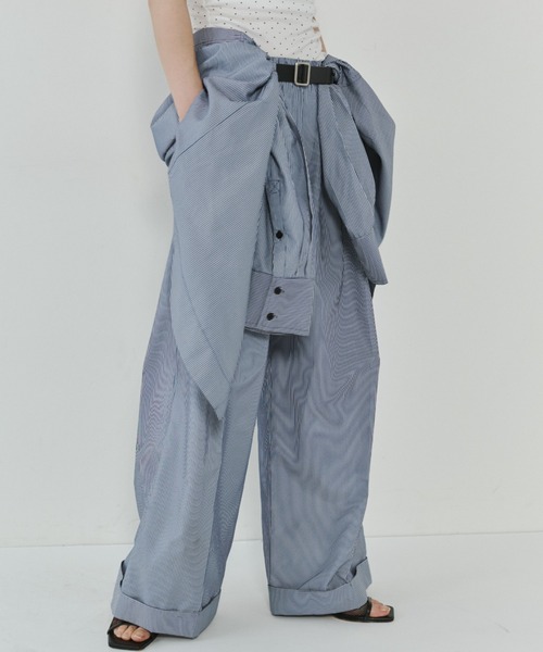 VION(ヴィオン)の「ストライプワイドパンツ / Stripe Wide Pants(その他パンツ・レディース・ホワイト/ネイビー・SMALL/MEDIUM)」の7枚目の写真