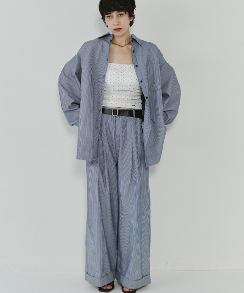 VION(ヴィオン)の「ストライプワイドパンツ / Stripe Wide Pants(その他パンツ・レディース・ホワイト/ネイビー・SMALL/MEDIUM)」の9枚目の写真