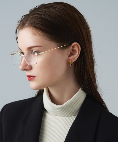 NUEF （ヌエフ）の「スクエア型｜クリアレンズ｜トレンド｜紫外線対策｜UVカット｜眼鏡｜NUEF｜ダブルブリッジクラシック（メガネ・レディース・シルバー/ゴールド/ゴールド系その他・FREE）」の9枚目の写真