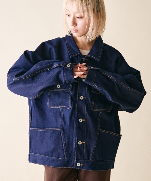 rehacer（レアセル）の「rehacer : Reverie Denim Jacket / レヴァリエ リジット デニムジャケット（デニムジャケット・レディース・インディゴブルー・SMALL）」の2枚目の写真