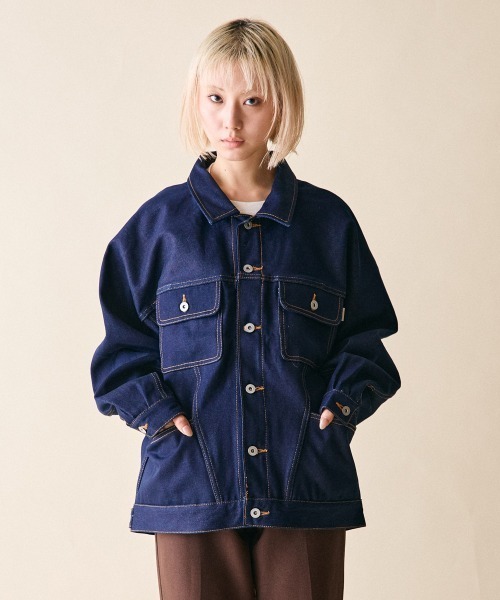 rehacer（レアセル）の「rehacer : Reverie Denim Jacket / レヴァリエ リジット デニムジャケット（デニムジャケット・レディース・インディゴブルー・SMALL）」の3枚目の写真