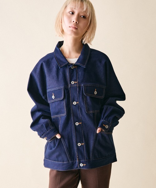 rehacer（レアセル）の「rehacer : Reverie Denim Jacket / レヴァリエ リジット デニムジャケット（デニムジャケット・レディース・インディゴブルー・SMALL）」の5枚目の写真