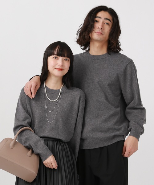 GLOBAL WORK（グローバルワーク）の「メルティクルーネックプルオーバー/523898（ニット/セーター・メンズ・ライトブルー/グレー/チャコールグレー/ホワイト系その他2/ワインレッド/グリーン/ベージュ/ネイビー/ダークグリーン/ライトパープル・LARGE/X-LARGE/SMALL/MEDIUM/XX-LARGE/3XL/X-SMALL）」の3枚目の写真