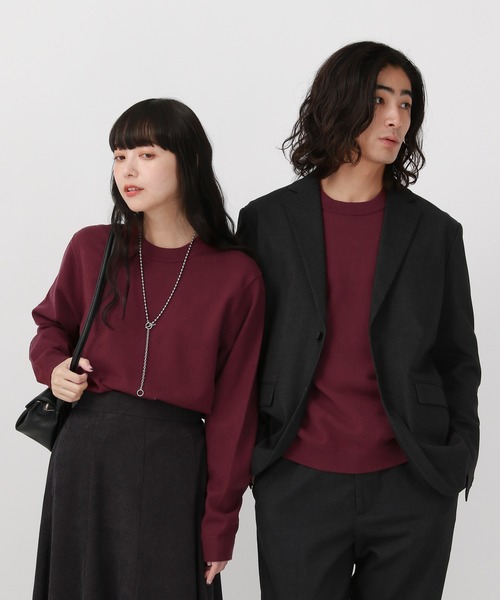 GLOBAL WORK（グローバルワーク）の「メルティクルーネックプルオーバー/523898（ニット/セーター・メンズ・ライトブルー/グレー/チャコールグレー/ホワイト系その他2/ワインレッド/グリーン/ベージュ/ネイビー/ダークグリーン/ライトパープル・LARGE/X-LARGE/SMALL/MEDIUM/XX-LARGE/3XL/X-SMALL）」の10枚目の写真