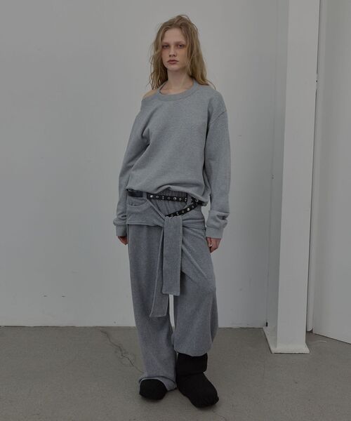 LCDC TM(エルシーディーシーティーエム)の「【Geek Office / ギークオフィス】LCDC TM / TIED DETAIL JERSEY PANTS(スウェットパンツ・レディース・グレー・SMALL)」の2枚目の写真
