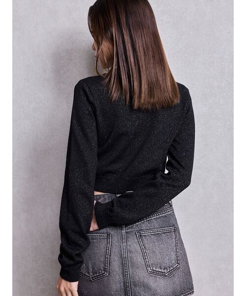 GYDA（ジェイダ）の「Symmetry GYDAラメニットトップス（ニット/セーター・レディース・ブラック/グレー/オフホワイト/ピンク・FREE）」の6枚目の写真