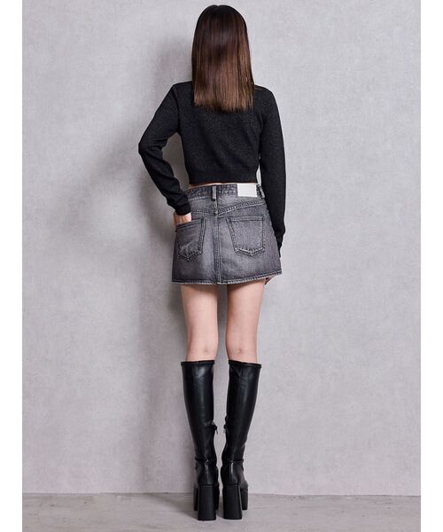 GYDA（ジェイダ）の「Symmetry GYDAラメニットトップス（ニット/セーター・レディース・ブラック/グレー/オフホワイト/ピンク・FREE）」の8枚目の写真