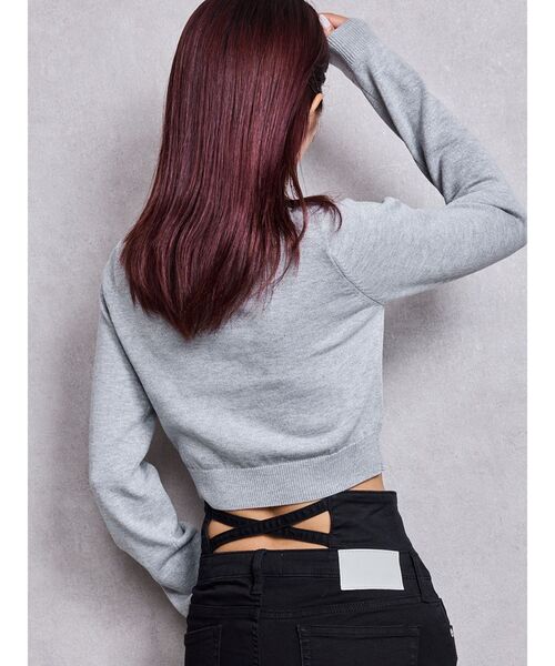 GYDA（ジェイダ）の「Symmetry GYDAラメニットトップス（ニット/セーター・レディース・ブラック/グレー/オフホワイト/ピンク・FREE）」の14枚目の写真