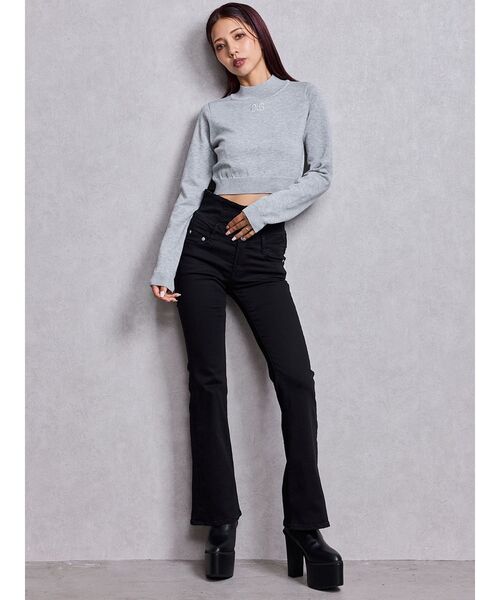 GYDA（ジェイダ）の「Symmetry GYDAラメニットトップス（ニット/セーター・レディース・ブラック/グレー/オフホワイト/ピンク・FREE）」の15枚目の写真