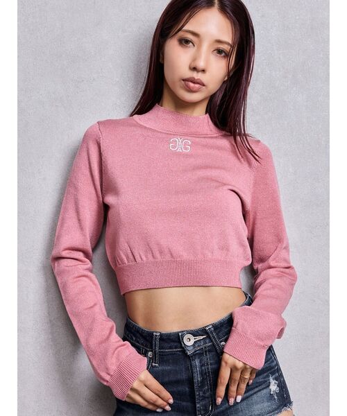 GYDA（ジェイダ）の「Symmetry GYDAラメニットトップス（ニット/セーター・レディース・ブラック/グレー/オフホワイト/ピンク・FREE）」の17枚目の写真