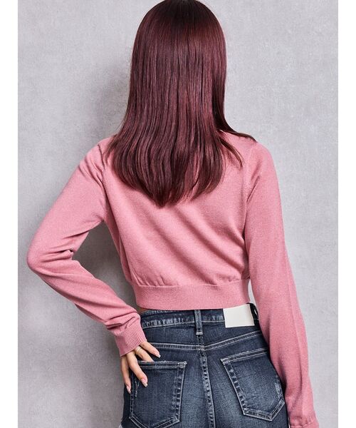 GYDA（ジェイダ）の「Symmetry GYDAラメニットトップス（ニット/セーター・レディース・ブラック/グレー/オフホワイト/ピンク・FREE）」の18枚目の写真