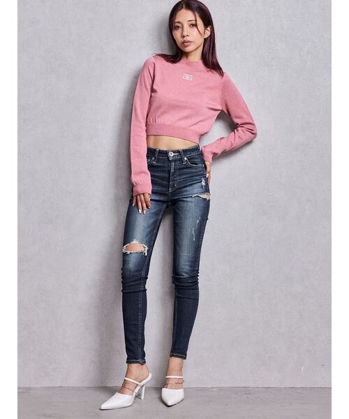 GYDA（ジェイダ）の「Symmetry GYDAラメニットトップス（ニット/セーター・レディース・ブラック/グレー/オフホワイト/ピンク・FREE）」の19枚目の写真