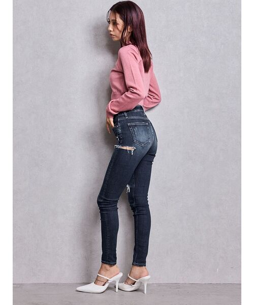 GYDA（ジェイダ）の「Symmetry GYDAラメニットトップス（ニット/セーター・レディース・ブラック/グレー/オフホワイト/ピンク・FREE）」の20枚目の写真