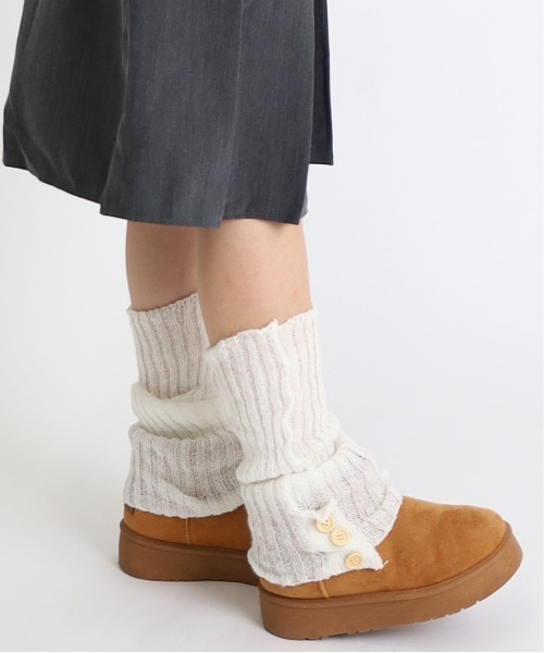 Vini（ヴィニ）の「ボタン付きレッグウォーマー（レッグウォーマー・レディース・ブラック/ホワイト・FREE）」の3枚目の写真