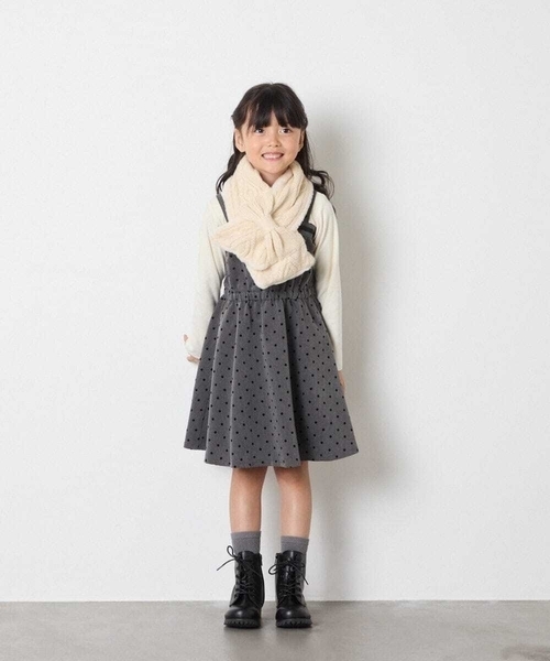 a.v.v（アーヴェヴェ）の「[KIDS]【リバーシブル/差し込み型で安心】リボンスヌード（ストール/ショール・キッズ・アイボリー/ライトピンク・120）」の10枚目の写真