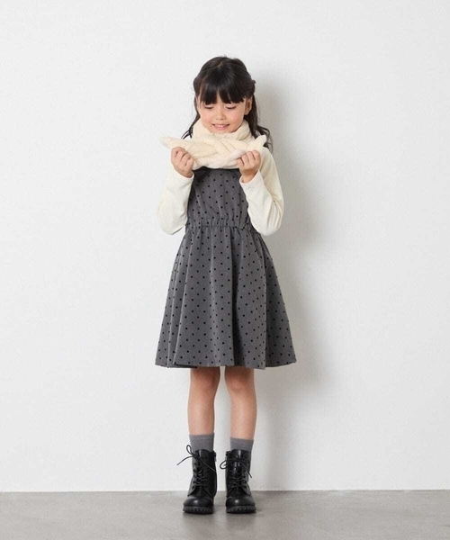 a.v.v（アーヴェヴェ）の「[KIDS]【リバーシブル/差し込み型で安心】リボンスヌード（ストール/ショール・キッズ・アイボリー/ライトピンク・120）」の11枚目の写真