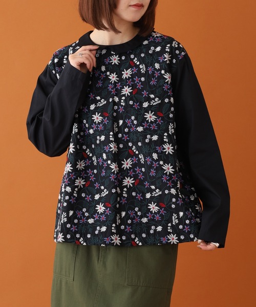 EMAGO 小花刺繍ﾌﾞﾗｳｽ