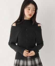 レイヤードオフショルニット 611630