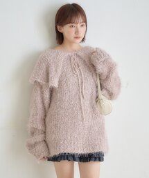 mline | [mline]襟付きスノーシャギーニット(パーカー)