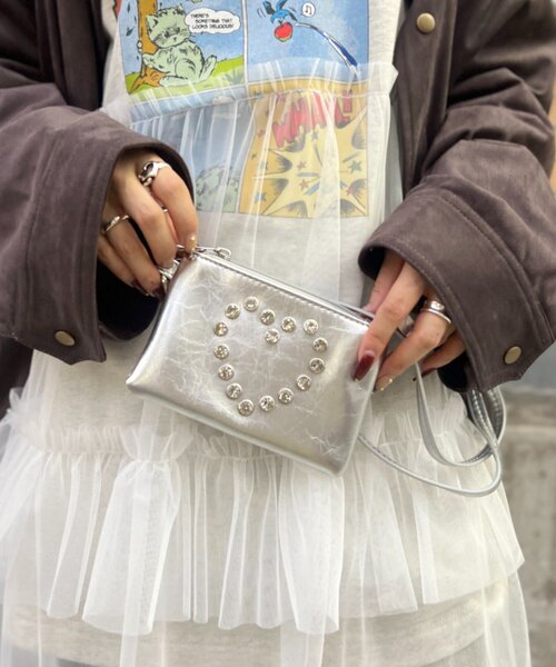 セール】ハートショルダーミニケース（ショルダーバッグ）｜w closet