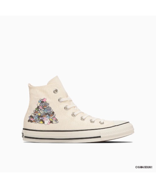 CONVERSE(コンバース)の「CONVERSE ALL STAR KM HI / KAWAISOUNI!(コンバース オールスター KM HI / 可哀想に!)(スニーカー・レディース・オフホワイト/ブラック・23cm/23.5cm/24cm/24.5cm/25cm)」の4枚目の写真