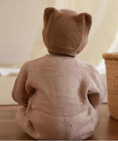 Bambin（ボンバン）の「【 Bambin / ボンバン 】 ネコミミ ニット ボンネット（ニットキャップ/ビーニー・キッズ・アイボリー/ブラウン・FREE）」の5枚目の写真