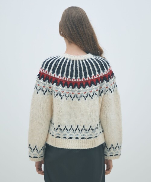 トゥモローランド マカフィー ビジュージャガードニット ベージュ 美品 トゥモローランド マカフィー ビジュージャガードニット ベージュ 美品