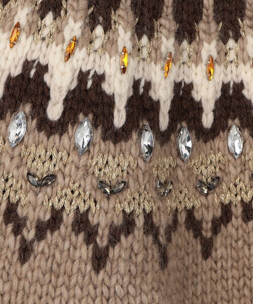 ビジュージャカード クルーネックプルオーバー（ニット/セーター