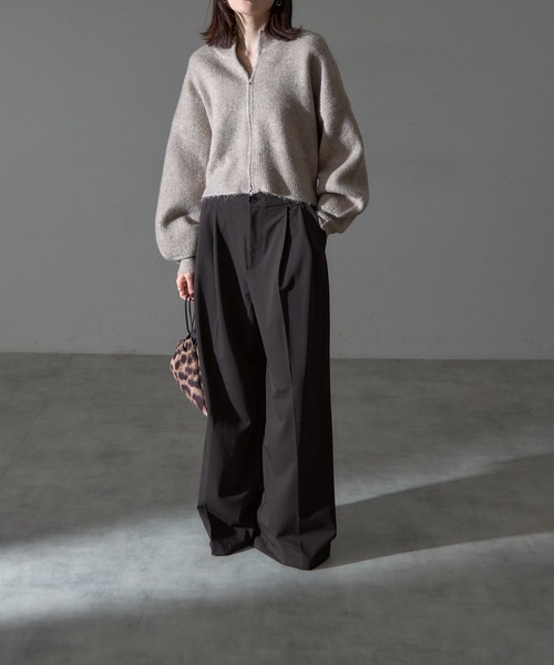 each（イーチ）の「ダブルジップ圧縮ニットボリュームスリーブパーカー（パーカー・レディース・ブラック/モカ/ブラウン・FREE）」の12枚目の写真