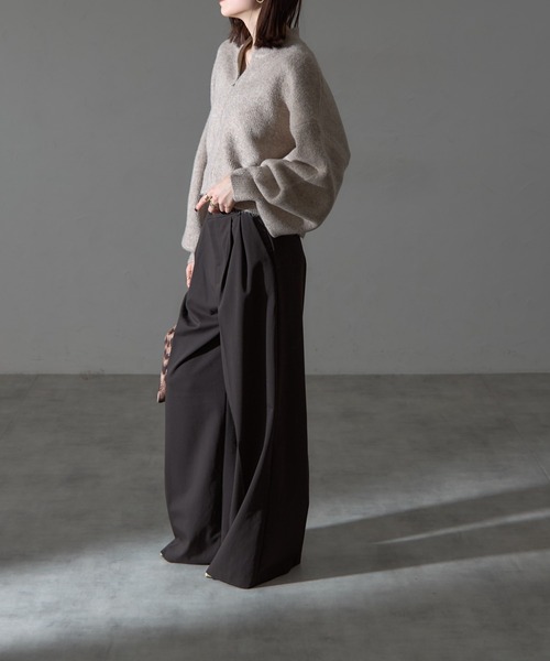 each（イーチ）の「ダブルジップ圧縮ニットボリュームスリーブパーカー（パーカー・レディース・ブラック/モカ/ブラウン・FREE）」の15枚目の写真