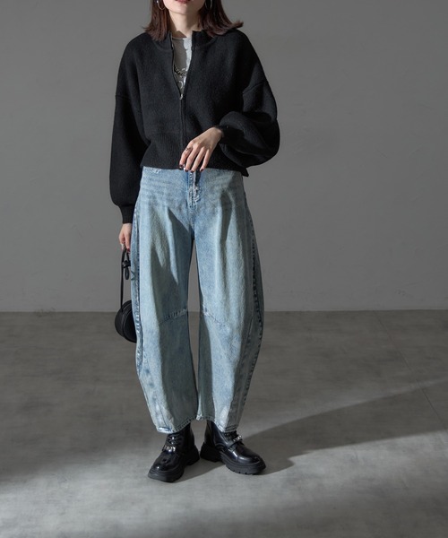 each（イーチ）の「ダブルジップ圧縮ニットボリュームスリーブパーカー（パーカー・レディース・ブラック/モカ/ブラウン・FREE）」の22枚目の写真