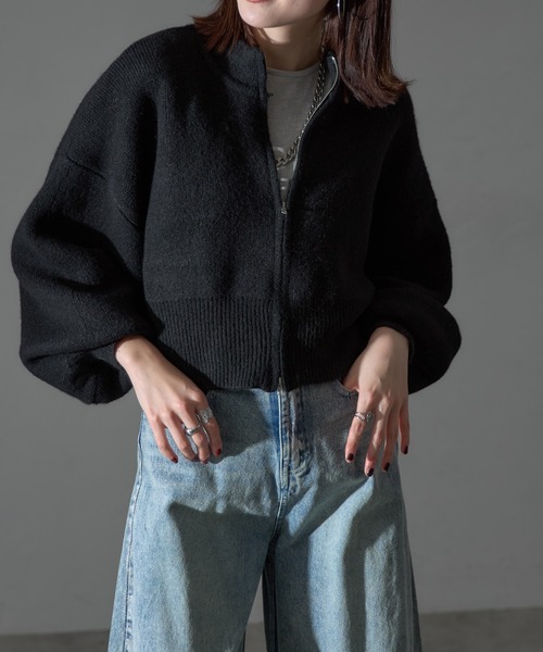 each（イーチ）の「ダブルジップ圧縮ニットボリュームスリーブパーカー（パーカー・レディース・ブラック/モカ/ブラウン・FREE）」の19枚目の写真