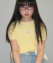 MINIMAL POINT SHORT SLEEVE KNIT SOFT YELLOW