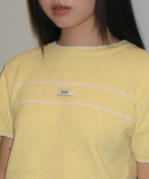 RONRON(ロンロン)の「MINIMAL POINT SHORT SLEEVE KNIT SOFT YELLOW(ニット/セーター・レディース・その他・FREE)」の3枚目の写真