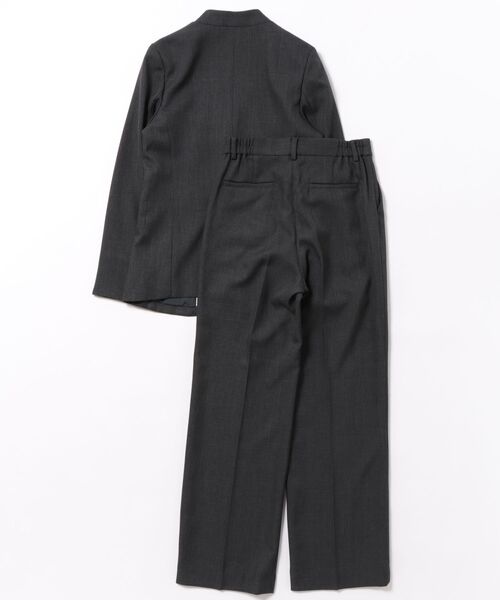 m.f.editorial（エムエフエディトリアル）の「【ストレッチ ウォッシャブル】m.f.エディトリアルレディース リラクシング カラーレスジャケット＋セミワイドパンツ シャーク紺（スーツセット・レディース・ネイビー・S/MEDIUM/LARGE/X-LARGE）」の2枚目の写真