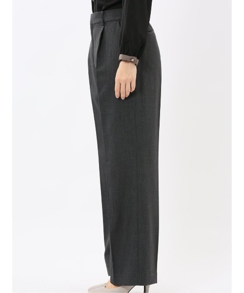 m.f.editorial（エムエフエディトリアル）の「【ストレッチ ウォッシャブル】m.f.エディトリアルレディース リラクシング カラーレスジャケット＋セミワイドパンツ シャーク紺（スーツセット・レディース・ネイビー・S/MEDIUM/LARGE/X-LARGE）」の7枚目の写真