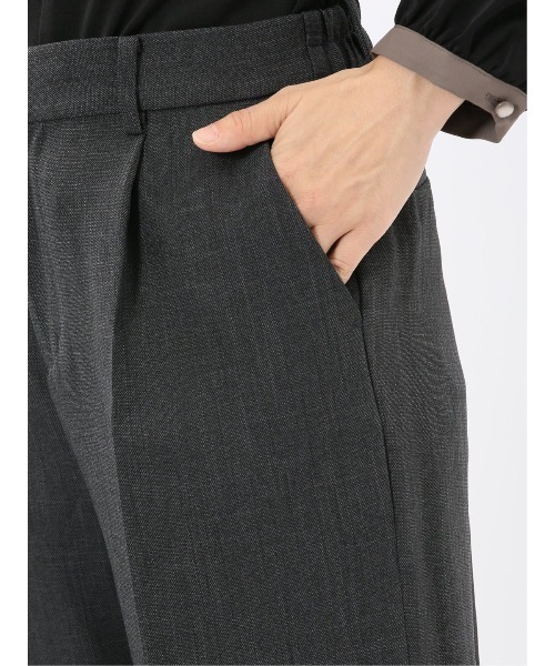 m.f.editorial（エムエフエディトリアル）の「【ストレッチ ウォッシャブル】m.f.エディトリアルレディース リラクシング カラーレスジャケット＋セミワイドパンツ シャーク紺（スーツセット・レディース・ネイビー・S/MEDIUM/LARGE/X-LARGE）」の8枚目の写真