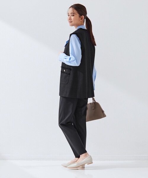 セール】［size SHORTあり］ライト ツイードライク ジレ（ベスト