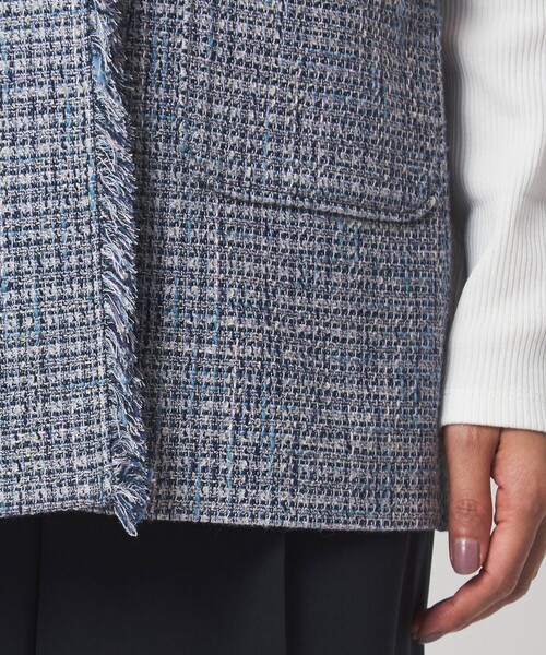 セール】［size SHORTあり］ライト ツイードライク ジレ（ベスト