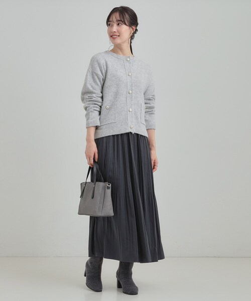 DRESKIP（ドレスキップ）の「【洗濯機可】きちんと感が魅力 ジャケットライクカーディガン（カーディガン/ボレロ・レディース・ライトグレー/ネイビー/サックスブルー・01/02/03/04）」の12枚目の写真