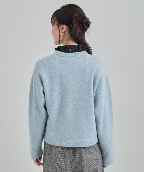 DRESKIP（ドレスキップ）の「【洗濯機可】きちんと感が魅力 ジャケットライクカーディガン（カーディガン/ボレロ・レディース・ライトグレー/ネイビー/サックスブルー・01/02/03/04）」の21枚目の写真