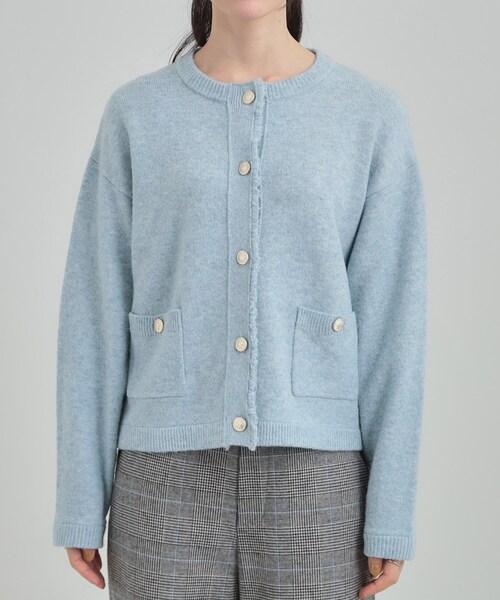DRESKIP（ドレスキップ）の「【洗濯機可】きちんと感が魅力 ジャケットライクカーディガン（カーディガン/ボレロ・レディース・ライトグレー/ネイビー/サックスブルー・01/02/03/04）」の13枚目の写真