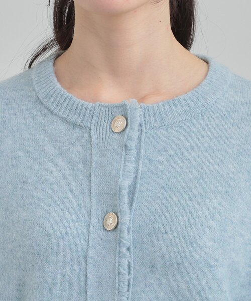 DRESKIP（ドレスキップ）の「【洗濯機可】きちんと感が魅力 ジャケットライクカーディガン（カーディガン/ボレロ・レディース・ライトグレー/ネイビー/サックスブルー・01/02/03/04）」の4枚目の写真