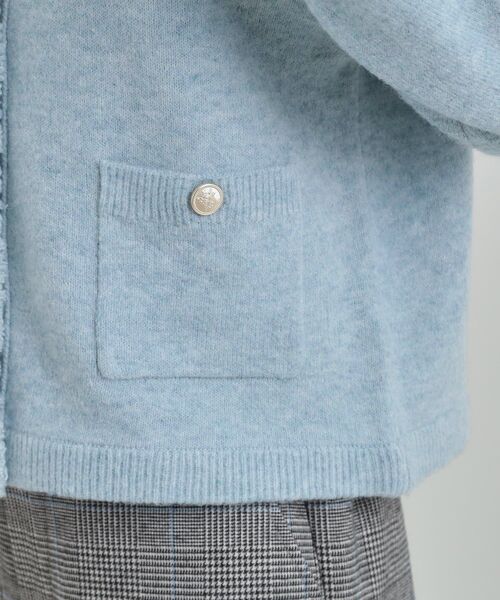 DRESKIP（ドレスキップ）の「【洗濯機可】きちんと感が魅力 ジャケットライクカーディガン（カーディガン/ボレロ・レディース・ライトグレー/ネイビー/サックスブルー・01/02/03/04）」の6枚目の写真